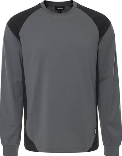 Fristads Heavy T-shirt lange mouw 7071 GTM - Grijs/Zwart - L