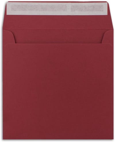 400 vierkante enveloppen donkerrood - 15,5 x 15,5 cm - 120 g/m² zelfklevende folie stabiele enveloppen zonder venster - van uw Glüxx-Agent
