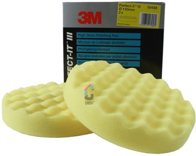 3M 50488 Perfect-It III Gewafelde Hoogglans Polijstschijf 150mm - Geel - 2 stuks
