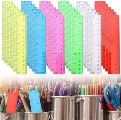 Dailygoods- Liniaal 15 cm - Flexibel - Kunststof - Schoolbenodigdheden - 36 Stuks - Geschikt voor Kinderen - Meetlat