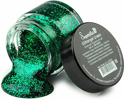 Superstar Glittergel - groen - 15 ml - voor lichaam/gezicht en haar - festival - verkleedaccessoires