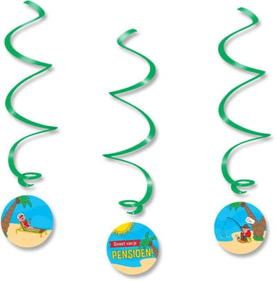 LUQ – Pensioen Swirls – 12 Stuks – Luxe Afscheid Party Decoratie – Retirement Feest Versiering – Direct Ophangen