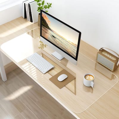 SnelShoppen - Transparante Bureau Mat, 60x40 cm, Tafel Beschermmat, Antislip Met Ronde Hoeken, Desk Pad voor Kantoor en Thuis, Duurzaam PVC, 1.5 mm Di