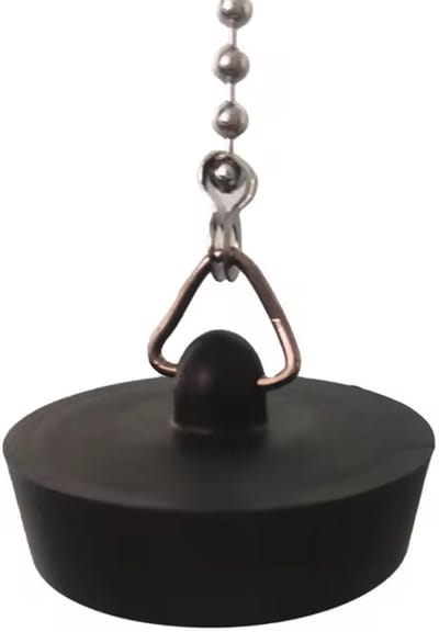 Jumada's Gootsteenstop 38 mm - Rubber Stop met Ketting - Universele Afvoerstop - Zwart