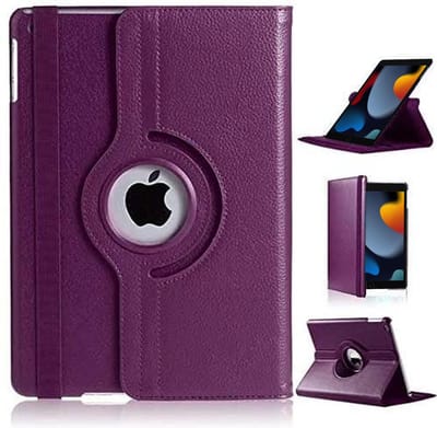 Hoes geschikt voor iPad 2021 / 2020 / 2019 (9e/8e/7e Generatie / 10.2 inch) - 360° draaibare Bookcase - Paars
