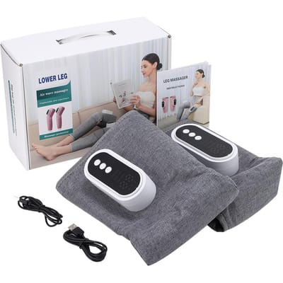 Elektrische   Volledige Dekking Beenmassager Dij Kuit Luchtdruk Massage Luchtkussen Kneden Verwarmd Voet Ontspanning Spieren Bloedcirculatie gray