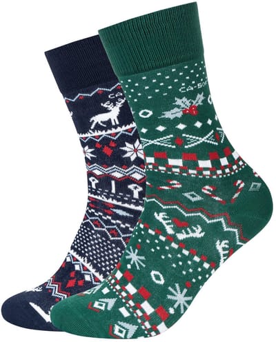 camano, Zachte sokken, gekamd katoen, verstevigde hiel, verstevigde teen, handgestikte teen, zonder druk, cadeaulint, winterse motieven, kerstmotieven, unisex sokken, comfortsokken, warme sokken, cadeau-idee.