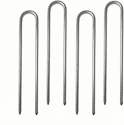 Duurzame Grondankers voor Tent en Tuin, Galvanized Grondpinnen, 30 cm, 4 Stuks, Ideaal voor Trampolines en Schommels