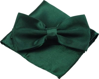 Fako Fashion - Vlinderstrik Inclusief Pochette - Vlinderdas - Strikje - Pochet - Donkergroen