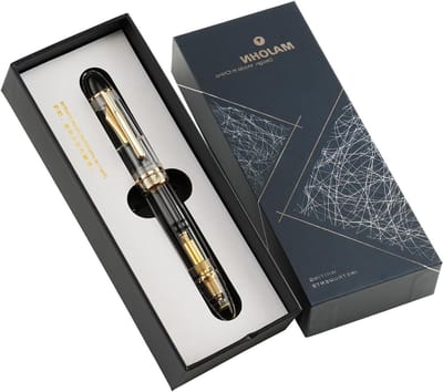 Prachtige vulpen met medium nib, grote capaciteit en transparant acryl ontwerp - perfect als cadeau met luxe doos