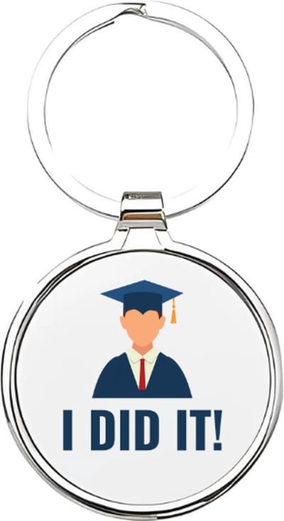 Akyol - i did it Sleutelhanger - Diploma - geslaagden - geslaagde - diploma - diploma uitreiking - certificaat behaald - gefeliciteerd met je diploma - afgestudeerd - 4 x 7,5 CM