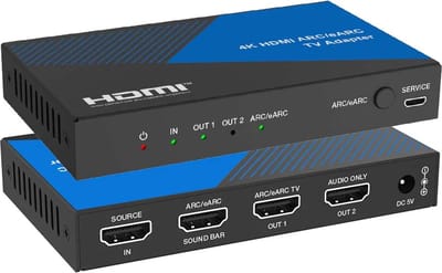 DrPhone eArc Ultimate - 4K 60Hz 18Gbps HDMI Arc/ Earc Audio Adapter – CEC - HDMI audio-extractor - Versterker – HDR10 Plus - Dolby Atmos HDCP 2.3 - Geschikt voor Soundbar/Speaker Voor o.a Sonos ARC, BOSE 500/700