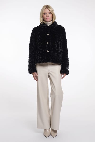 Rino&Pelle dames jacket - vie jacket - zwarte vacht