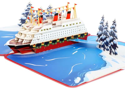 Dailygoods - BIROYAL Pop-Up Kerstkaarten, 3D Pop-Up Kerstkaarten met Enveloppen, Nieuwjaarsdecoratie als Cadeau, Kerstmis Wenskaarten Kerstcadeau voor Kinderen Vrienden Familie