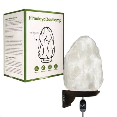 Dimbare Himalaya Zoutlamp Ari - 1-2 KG en ca. 17 cm - Nachtlamp - Wandlamp - Cadeauverpakking