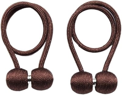 Gordijn Houders - Magneet Tiebacks - Decoratief Ophangen - Geen Gaten Nodig - 48 cm Lengte - Koffie