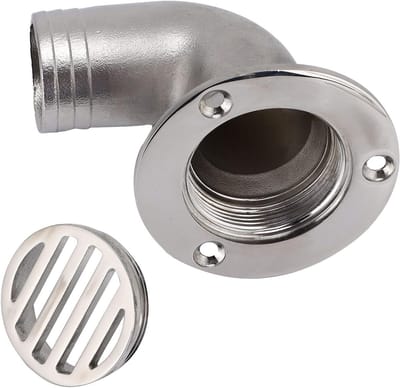 Dekafvoer Boot - Afvoer Scupper - Water Afvoeren - 90 Graden Ontwerp - 38 mm OD - Metaal
