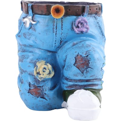 Bloempot Modieuze Broekvorm Decoratief Ornament Hars Plantenbak voor Huis Tuin Balkon Kantoor gray