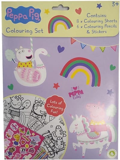 Peppa Pig - Kleurset - Inclusief 6 Potloden En Stickers - 3+ Jaar