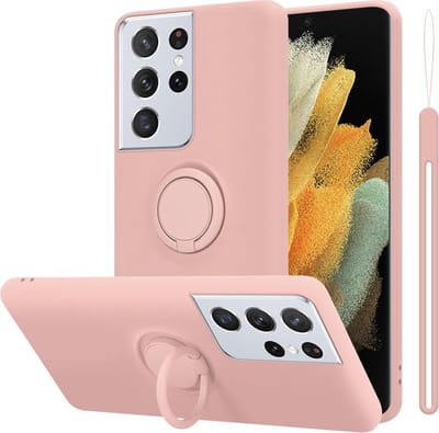 Cadorabo Hoesje geschikt voor Samsung Galaxy S24 ULTRA in LIQUID ROZE - Beschermhoes van flexibel TPU silicone Case Cover met ring