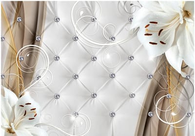 Fotobehangkoning - Behang - Vliesbehang - Fotobehang Ochtend Lelies - Hotel Chique - Bloemen - Morning Lilies - 400 x 280 cm