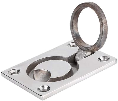 Allecto - Ringhandel - Flush Hatch Handle - Sterk en Corrosiebestendig - Polished - Duurzaam en Betrouwbaar - Geschikt voor Boten - 316 Stainless...
