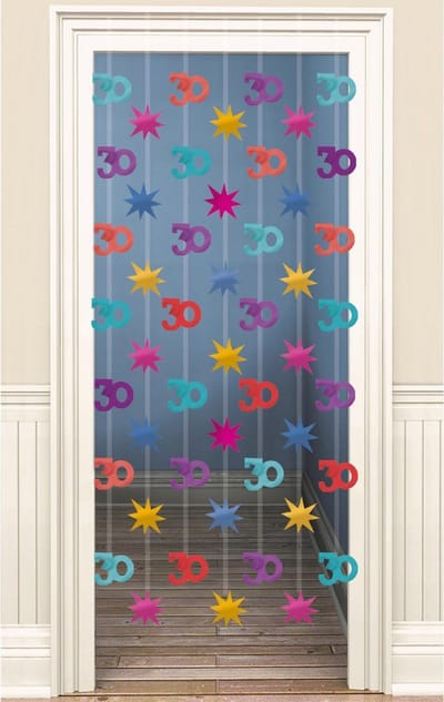 Amscan Deurdecoratie 30 Jaar Multicolor 200 Cm