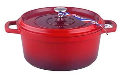 Stoofpan Ø 20 Cm Rond Rood Gevlamd Aluminium met Steencoating - Voor Alle Warmtebronnen