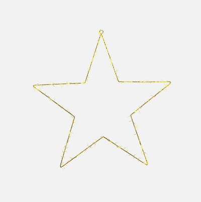 Sirius Liva Kerstster - Kerst - Ster - Lichtdecoratie figuur - Transparant, goud - 190 LED lampjes - Ø70 cm