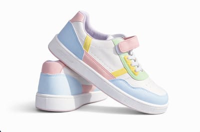 Pastel Kinder Sneakers – Multicolor Lage Schoenen met Klittenband