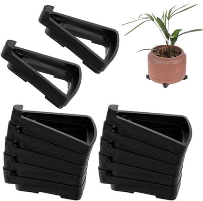 Daity 12-pack - Potvoeten voor buitenplanten - onzichtbare tenen voor plantenbakken - plantenverhogers voor buiten - voorkomt vlekken en waterschade (Zwart)