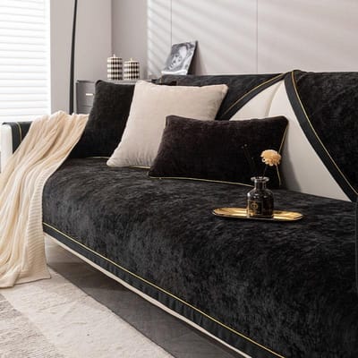 Luxe Bankhoes Antislip Bankovertrek Vier Seizoenen Universele Bankhoezen voor Woonkamer Zwart Huisdier Hond Kinderen Mat Beschermer 70x70cm 1pcs gray