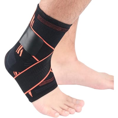 1 stuks enkelbrace ademende enkelondersteuning comfortabele enkelstabilisator met compressiebandondersteuning geschikt voor mannen en vrouwen XL oranje