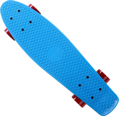 Skateboard, blauw/rood, retro, met PU-dempers