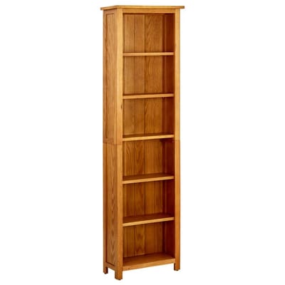 vidaXL - Boekenkast - met - 6 - schappen - 52x22x180 - cm - massief - eikenhout
