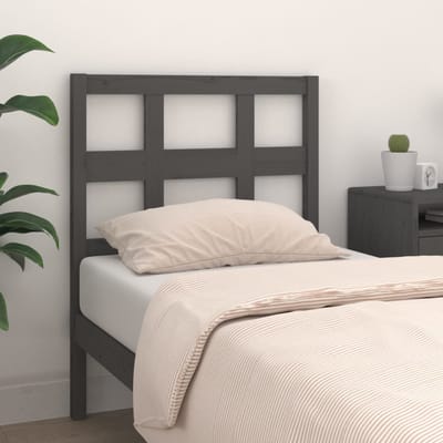 vidaXL - Hoofdbord - 95,5x4x100 - cm - massief - grenenhout - grijs