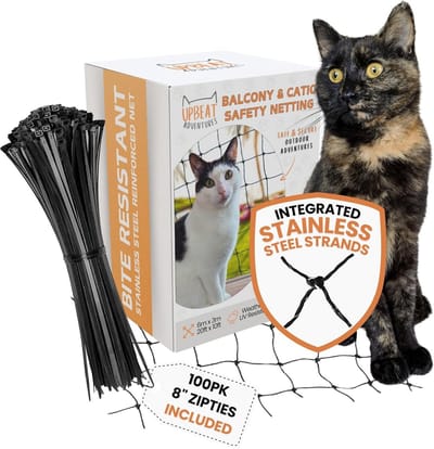 Sterk Staal Versterkt Kattennet voor Veilig Balkon en Catio