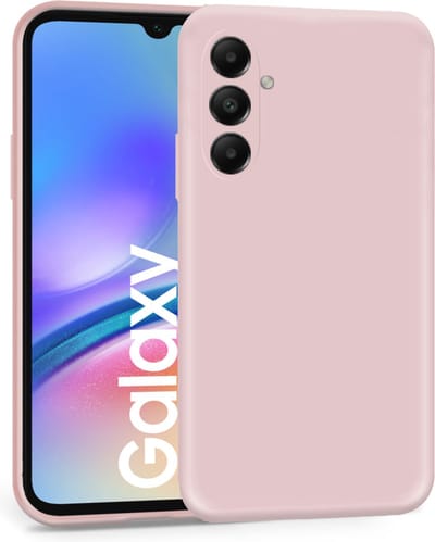 Geschikt voor Samsung Galaxy A15 - Hoesje- Suède Back Cover Case Rose
