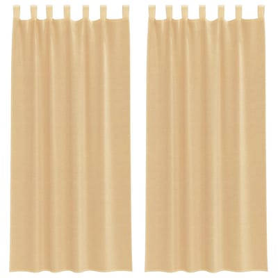 vidaXL - Gordijnen - voile - met - roedezakken - 2 - st - zand