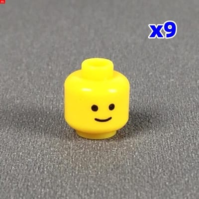 9 stuks MOC Blokken 8034 8046 Tijdloze lachende gezichtsuitdrukking 4cm Figuur Gezicht Bedrukt Hoofd Gemonteerde Bouwstenen Kinderspeelgoed