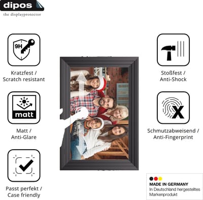 dipos – 2x Matte Pantserfolie geschikt voor Luakug 10.1 Zoll HD Digitaler Bilderrahmen | 9H Screenprotector