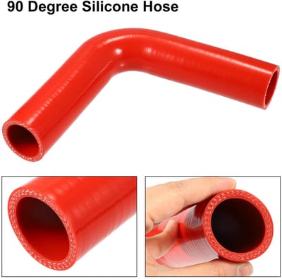 Dailygoods- Koppelstuk Universeel 32mm - Silicone Slang - 90 Graden Bocht - Rood - Dikte 5mm - Lengte 150mm - Geschikt voor motorkoelsysteem - Siliconenslang