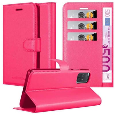 Cadorabo Hoesje geschikt voor Samsung Galaxy A71 5G in KERSEN ROZE - Beschermhoes met magnetische sluiting, standfunctie en kaartvakje Book Case Cover Etui
