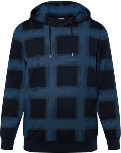 Men Plus - Heren - Hoodie all-over print capuchon - Navy blauw - Maat L