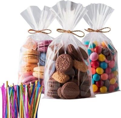 Dailygoods- Uitdeelzakjes Transparant - 100 Stuks - Traktatie Zakjes - Snoepzakjes - Cadeauzakjes - 15 x 25 CM - Feestelijke Presentatie - Traktatiezakjes