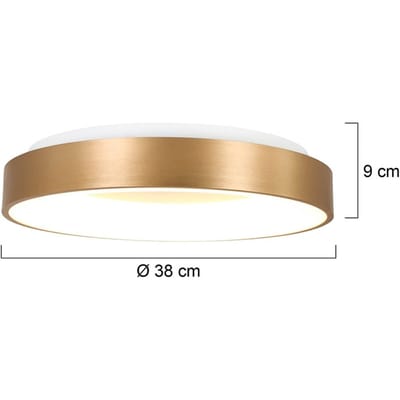 Plafonnieres Steinhauer Ringlede 2562GO Goud Ø38cm - Modern, Kunststof, Metaal, Dimbaar voor Binnengebruik