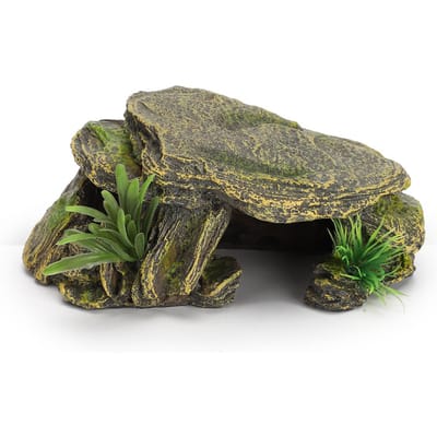 Tortue Reptile Habitat Cachette Grottes Aquarium Aquarium Amphibie Vivid Abris Sûrs gray