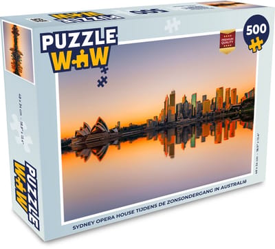 Puzzel Sydney Opera House tijdens de zonsondergang in Australië - Legpuzzel - Puzzel 500 stukjes
