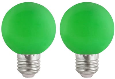 VITO LED Lamp G45 E27 - 3W (vervangt 20W) - 180lm - Groen Licht - 180-240V - Flikkervrij - Energiezuinig - 2 stuks