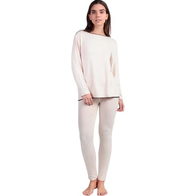 Setjes Admas Pyjama legging top lange mouwen ronde hals Elegant Op Home
